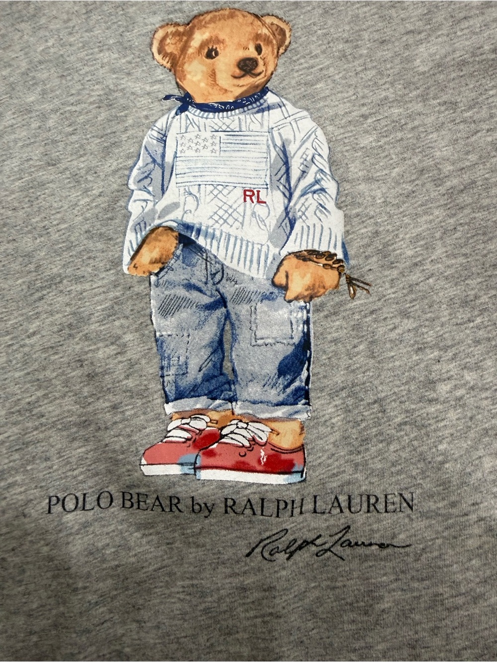 Polo by Ralph Lauren Heather Gray Tee with Polo Bear Women’s XS - Picture 3 of 5